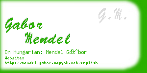 gabor mendel business card